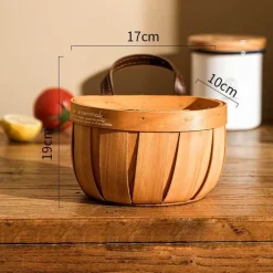 Space Savvy Küche & Esszimmer-Boho Rattan Wandkorb – Stilvolles Aufbewahrungsdekor