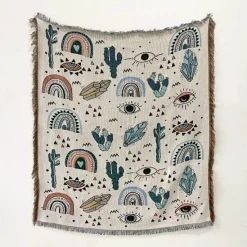 Cozy Haven Bettzeug-Boho Schlangenmuster Sofadecke - Gobelin Dekor Bezug