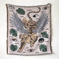 Cozy Haven Bettzeug-Boho Schlangenmuster Sofadecke - Gobelin Dekor Bezug