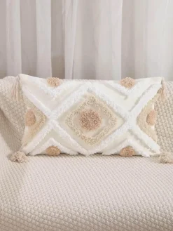 Pillow Haven Bettzeug-Boho Tufted Kissenbezug - Geometrischer Kissenbezug aus Baumwolle