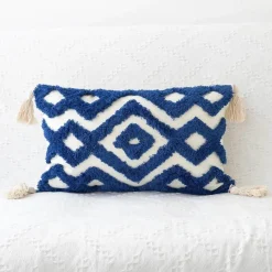 Pillow Haven Bettzeug-Boho Tufted Kissenbezug - Geometrischer Kissenbezug aus Baumwolle
