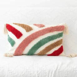 Pillow Haven Bettzeug-Boho Tufted Kissenbezug - Geometrischer Kissenbezug aus Baumwolle