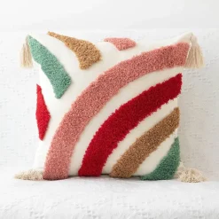 Pillow Haven Bettzeug-Boho Tufted Kissenbezug - Geometrischer Kissenbezug aus Baumwolle