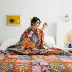 Snug u0026 Soft Bettzeug-Boho-Baumwolldecke – weicher, stylischer Überwurf fürs Bett und unterwegs