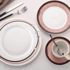 Feast u0026 Flair Küche & Esszimmer-Bone China Geschirrset - Edles Tafelgeschirr mit Tellern und Tassen