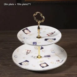 Elegance at the Table Küche & Esszimmer-Bone China Obstteller Set - Eleganter Kuchenständer Buffet Geschirr Tablett