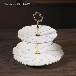 Elegance at the Table Küche & Esszimmer-Bone China Obstteller Set - Eleganter Kuchenständer Buffet Geschirr Tablett