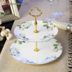 Elegance at the Table Küche & Esszimmer-Bone China Obstteller Set - Eleganter Kuchenständer Buffet Geschirr Tablett