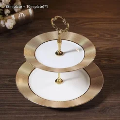 Elegance at the Table Küche & Esszimmer-Bone China Obstteller Set - Eleganter Kuchenständer Buffet Geschirr Tablett