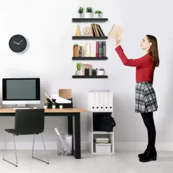 Comfort u0026 Style Wohndeko|Möbel-Bowillon White Black Floating Shelves for Wall Decor