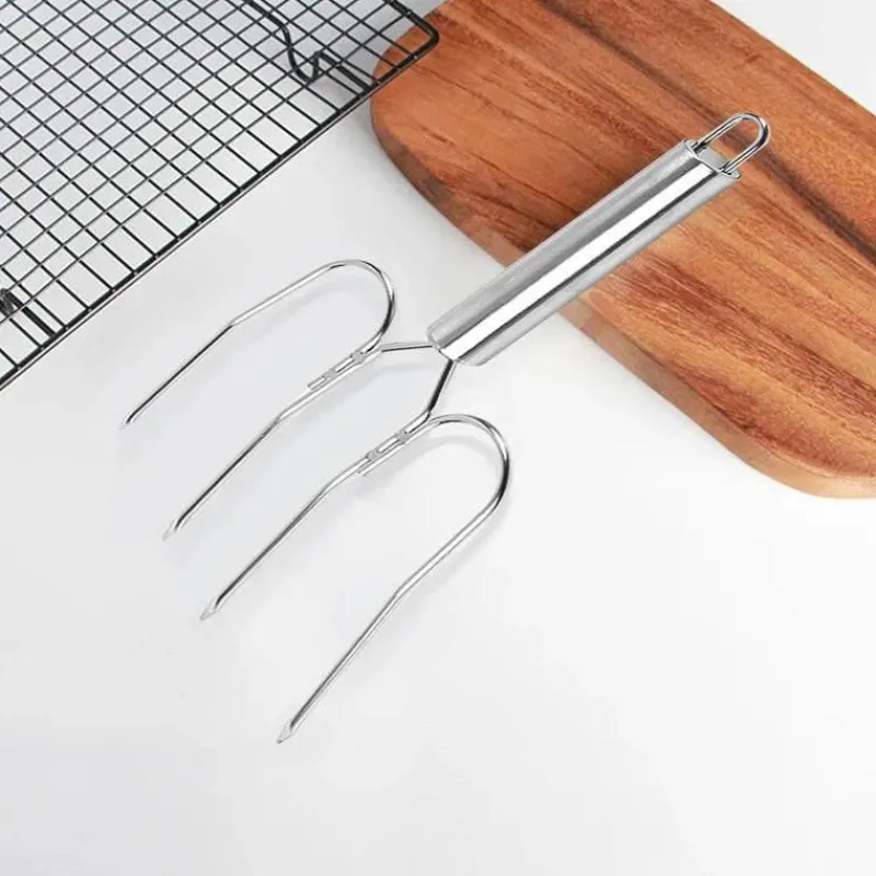 Tom Küche & Esszimmer-Bratgabel aus Edelstahl, perfekt zum Grillen von Truthahn, Lamm und Huhn