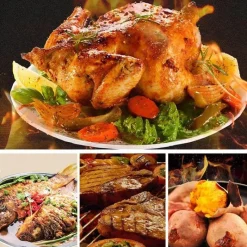 Tom Küche & Esszimmer-Bratgabel aus Edelstahl, perfekt zum Grillen von Truthahn, Lamm und Huhn