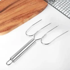 Tom Küche & Esszimmer-Bratgabel aus Edelstahl, perfekt zum Grillen von Truthahn, Lamm und Huhn