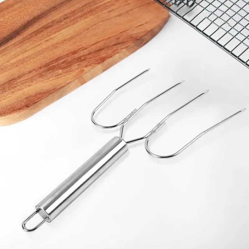 Tom Küche & Esszimmer-Bratgabel aus Edelstahl, perfekt zum Grillen von Truthahn, Lamm und Huhn