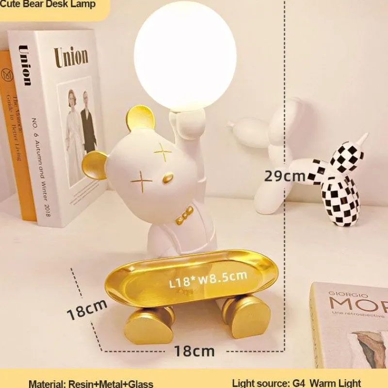 Bright Accents Beleuchtung-Bären-Schreibtischlampe – Süßes Nachtlicht für Kinder