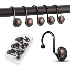 Aqua Essence Badezimmer-Bronze Shower Curtain Hooks - Decorative Bathroom Accessories