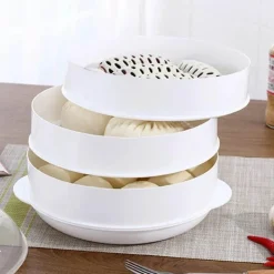 Tom Küche & Esszimmer-Brötchendämpfer für die Mikrowelle – 12-lagiges, langlebiges Küchenwerkzeug für perfekt gedämpfte Brötchen