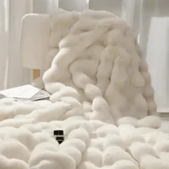 Cozy Haven Bettzeug-Bubble Blanket – weicher, gemütlicher Überwurf für Komfort und Entspannung