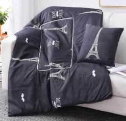 Plush Perch Bettzeug-Bunte Cartoon-Kissendecke - 2-in-1-Plüschüberwurf