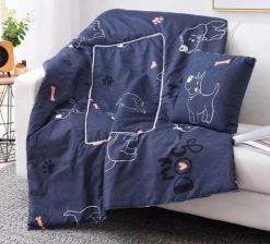 Plush Perch Bettzeug-Bunte Cartoon-Kissendecke - 2-in-1-Plüschüberwurf