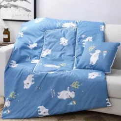 Plush Perch Bettzeug-Bunte Cartoon-Kissendecke - 2-in-1-Plüschüberwurf