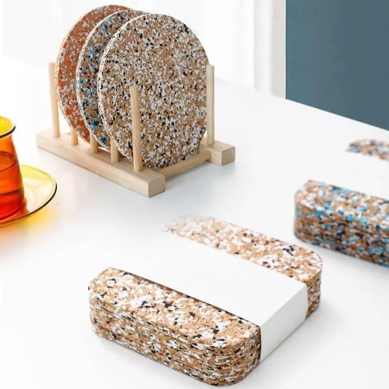 Brew Bliss Küche & Esszimmer-Bunte Korkuntersetzer – Lebendige Getränkeuntersetzer fürs Homeoffice