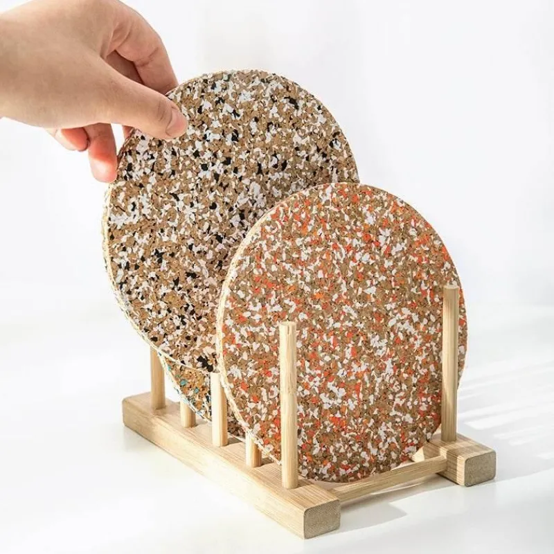 Brew Bliss Küche & Esszimmer-Bunte Korkuntersetzer – Lebendige Getränkeuntersetzer fürs Homeoffice