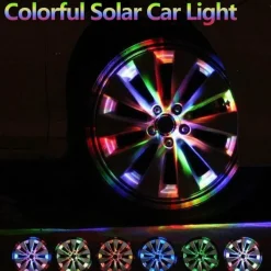 Wild u0026 Free Gear Autozubehör|Automobilindustrie-Bunte LED Solar Reifenkappenleuchten - Helles Autozubehör