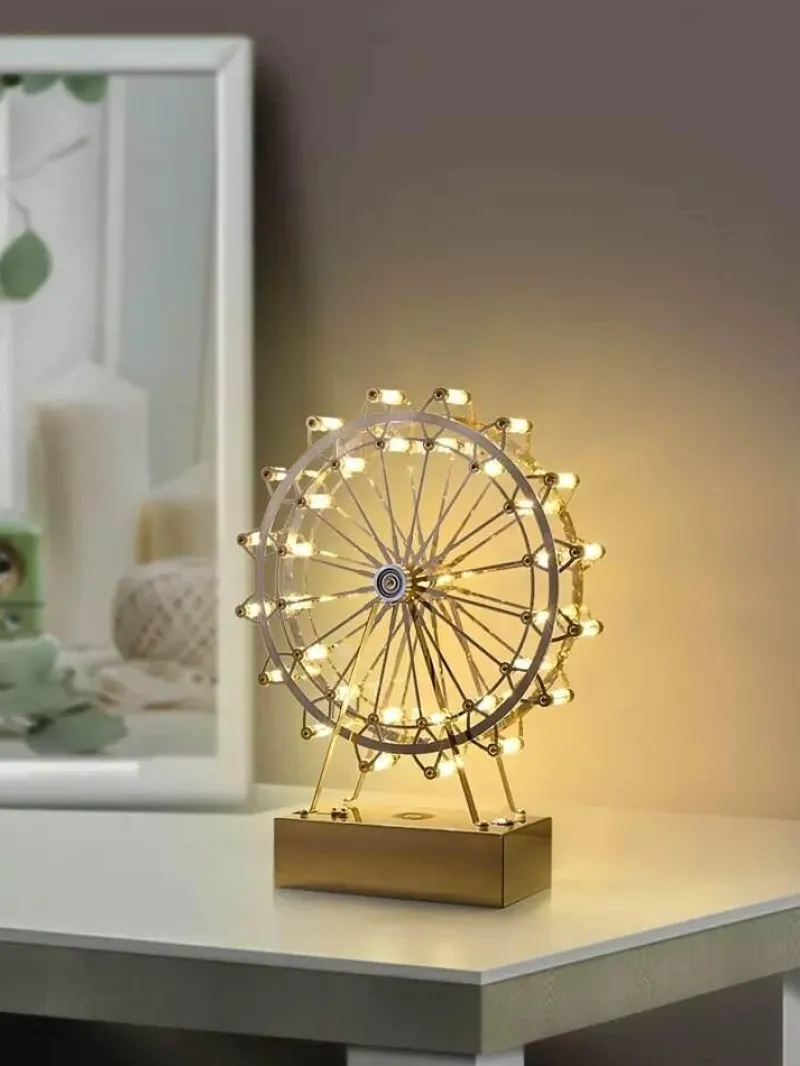 Willow u0026 Whim Beleuchtung-Bunte Tischlampe mit rotierendem Rad – stilvolles LED-Akzentlicht