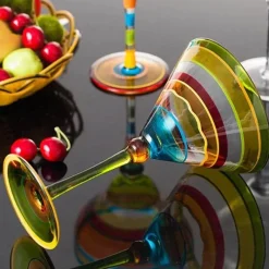 Plates u0026 More Küche & Esszimmer-Buntes handgefertigtes Margarita-Gläser-Set – einzigartiges Trinkgeschirr für die Hausbar und Hochzeiten