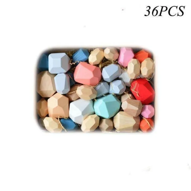 The Decor Haven Babyspielzeug-Buntes Stapelspiel aus Holz – Intelligentes Spielset für Kinder