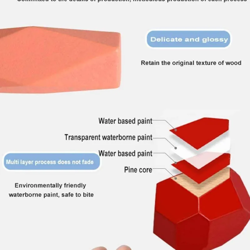 The Decor Haven Babyspielzeug-Buntes Stapelspiel aus Holz – Intelligentes Spielset für Kinder