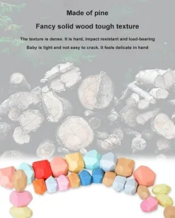 The Decor Haven Babyspielzeug-Buntes Stapelspiel aus Holz – Intelligentes Spielset für Kinder