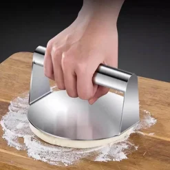 Tom Küche & Esszimmer-Burgerpresse aus Edelstahl – Runde Grillfleischpresse