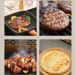 Tom Küche & Esszimmer-Burgerpresse aus Edelstahl – Runde Grillfleischpresse