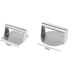 Tom Küche & Esszimmer-Burgerpresse aus Edelstahl – Runde Grillfleischpresse