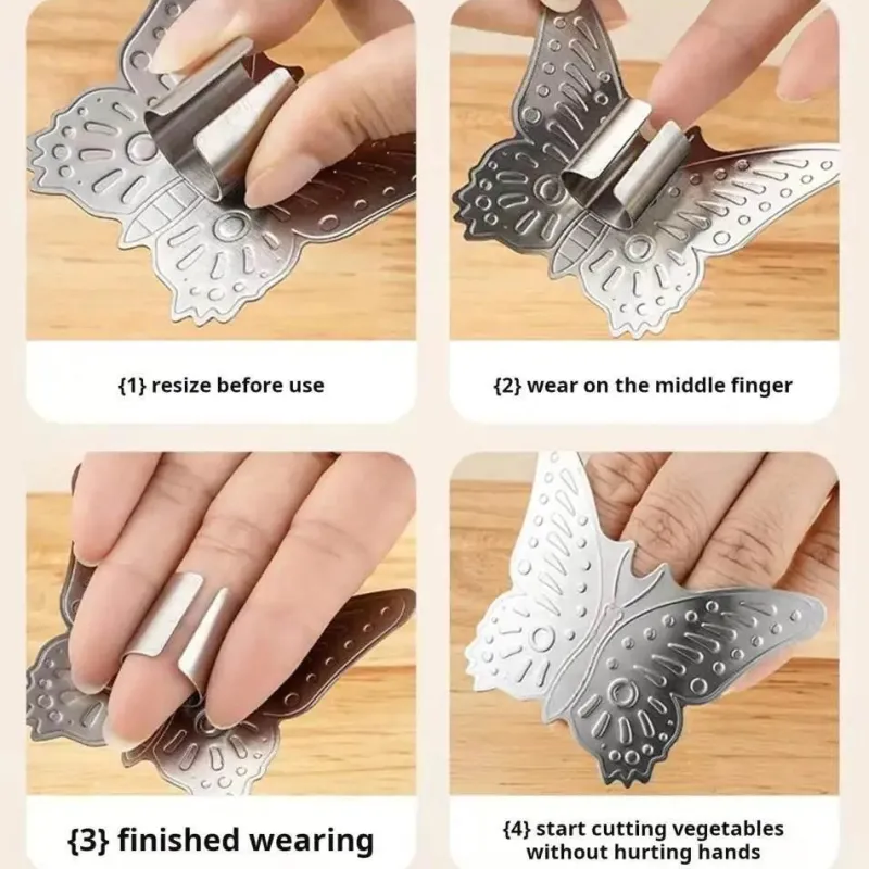 The Culinary Kit Küche & Esszimmer-Butterfly-Messerschild – verstellbarer Fingerschutz aus Edelstahl