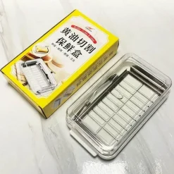 Tom Küche & Esszimmer-Butterschneider aus Edelstahl, Glasbehälter