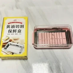 Tom Küche & Esszimmer-Butterschneider aus Edelstahl, Glasbehälter