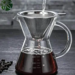 Tom Küche & Esszimmer-Byzic Glaskaffeemaschine – Filterkaffeemaschine aus Edelstahl