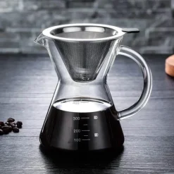 Tom Küche & Esszimmer-Byzic Glaskaffeemaschine – Filterkaffeemaschine aus Edelstahl