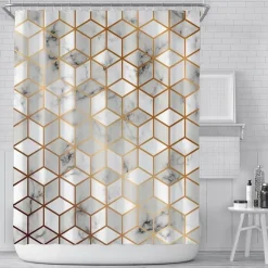 Aqua Essence Badezimmer-Caesar Duschvorhang – Elegantes römisches Badezimmerdekor