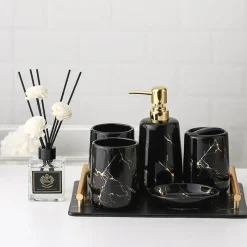 The Bath Nook Badezimmer-Calabria Bathroom Accessories Set - Stylish Home Décor Essentials
