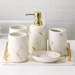 The Bath Nook Badezimmer-Calabria Bathroom Accessories Set - Stylish Home Décor Essentials