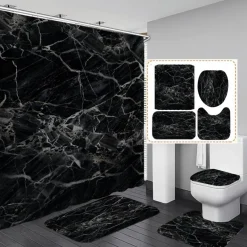 Aqua Essence Badezimmer-Calcutta Oro Duschvorhang-Set – Elegantes Badezimmerdekor