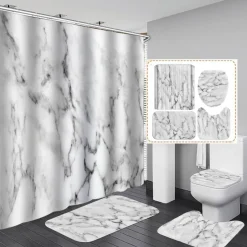 Aqua Essence Badezimmer-Calcutta Oro Duschvorhang-Set – Elegantes Badezimmerdekor