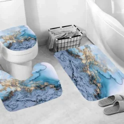 Aqua Essence Badezimmer-Calcutta Oro Duschvorhang-Set – Elegantes Badezimmerdekor