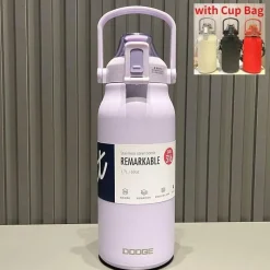 Green Thumb Gear Camping-Werkzeuge|Camping Im Freien-Camping-Thermoskanne aus Edelstahl mit integriertem Strohhalm