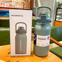 Green Thumb Gear Camping-Werkzeuge|Camping Im Freien-Camping-Thermoskanne aus Edelstahl mit integriertem Strohhalm