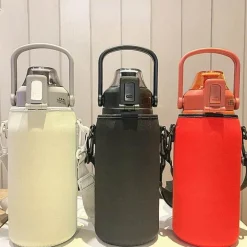 Green Thumb Gear Camping-Werkzeuge|Camping Im Freien-Camping-Thermoskanne aus Edelstahl mit integriertem Strohhalm